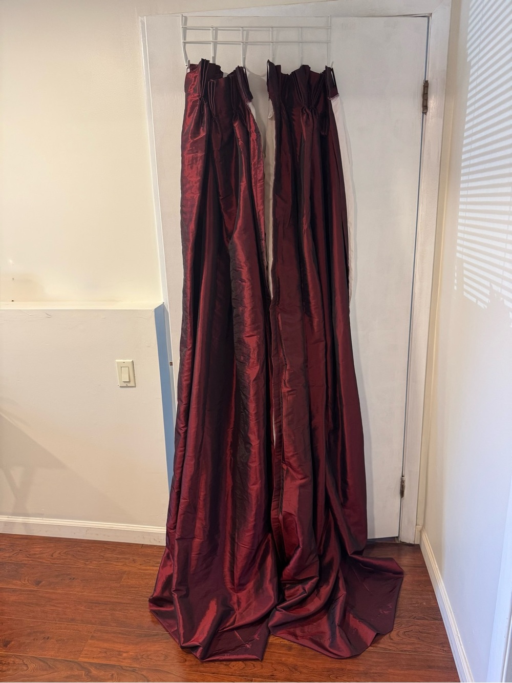 Women's Maxi Skirt in Deep Burgundy Satin